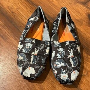 Sketchers Bobs For Dogs Navy Dog Print Size 5 Slip On Shoes
